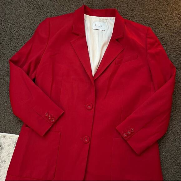 Racil Red Double Breasted Wool Blazer - Picture 11 of 12